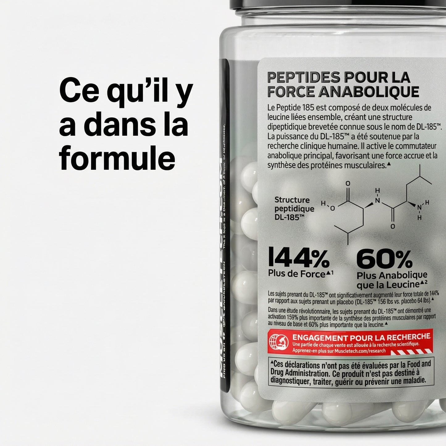 MuscleTech Leucine Peptide 185 - 84 Capsules